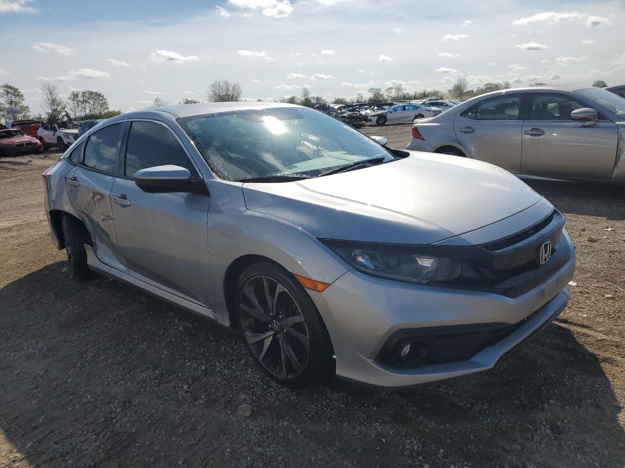 2019 Honda Civic VIN 2HGFC2F88KH572606 Copart auction photo, side damage thumbnail 4
