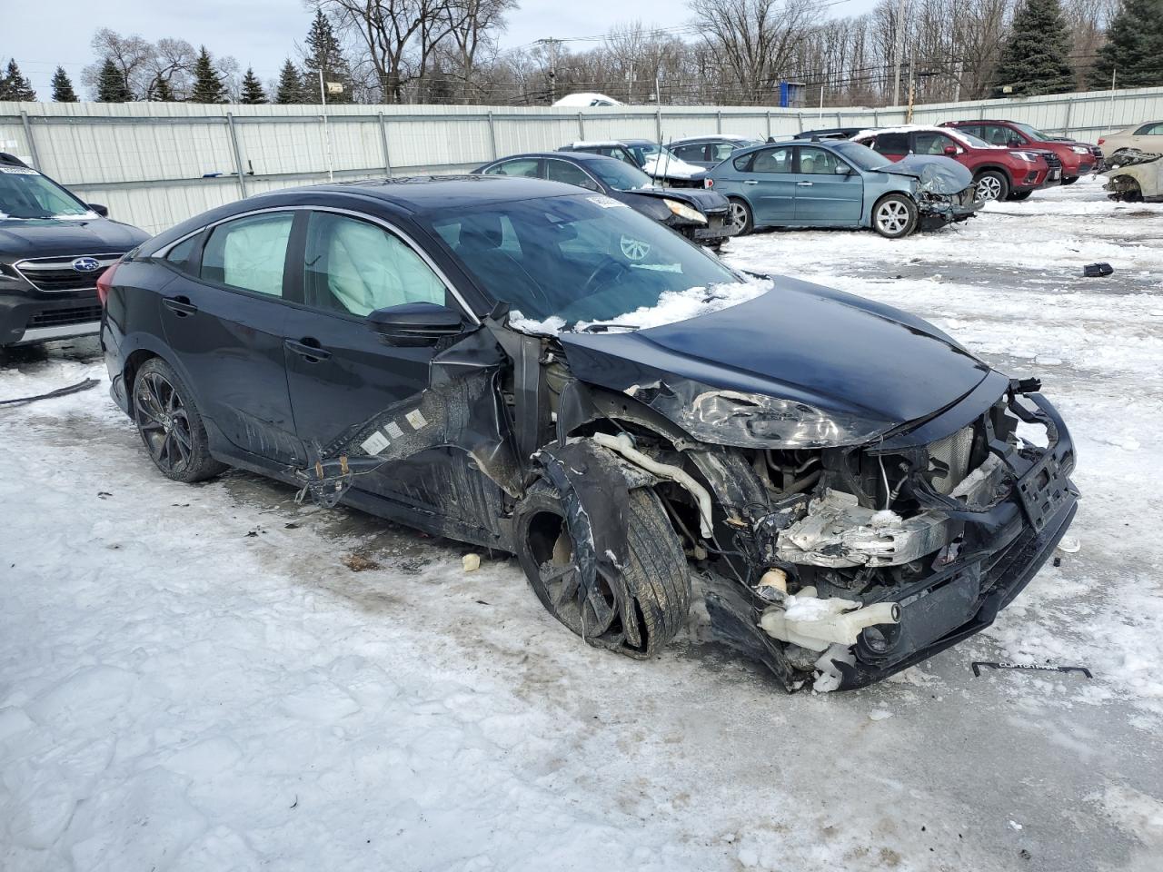 2019 Honda Civic VIN 2HGFC2E83KH538719 Copart auction photo, front end / undercarriage damage thumbnail 4