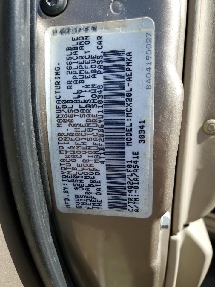 2000 Toyota Avalon VIN 4T1BF28B6YU110348 Copart auction photo, all over / minor dent/scratches damage thumbnail 12