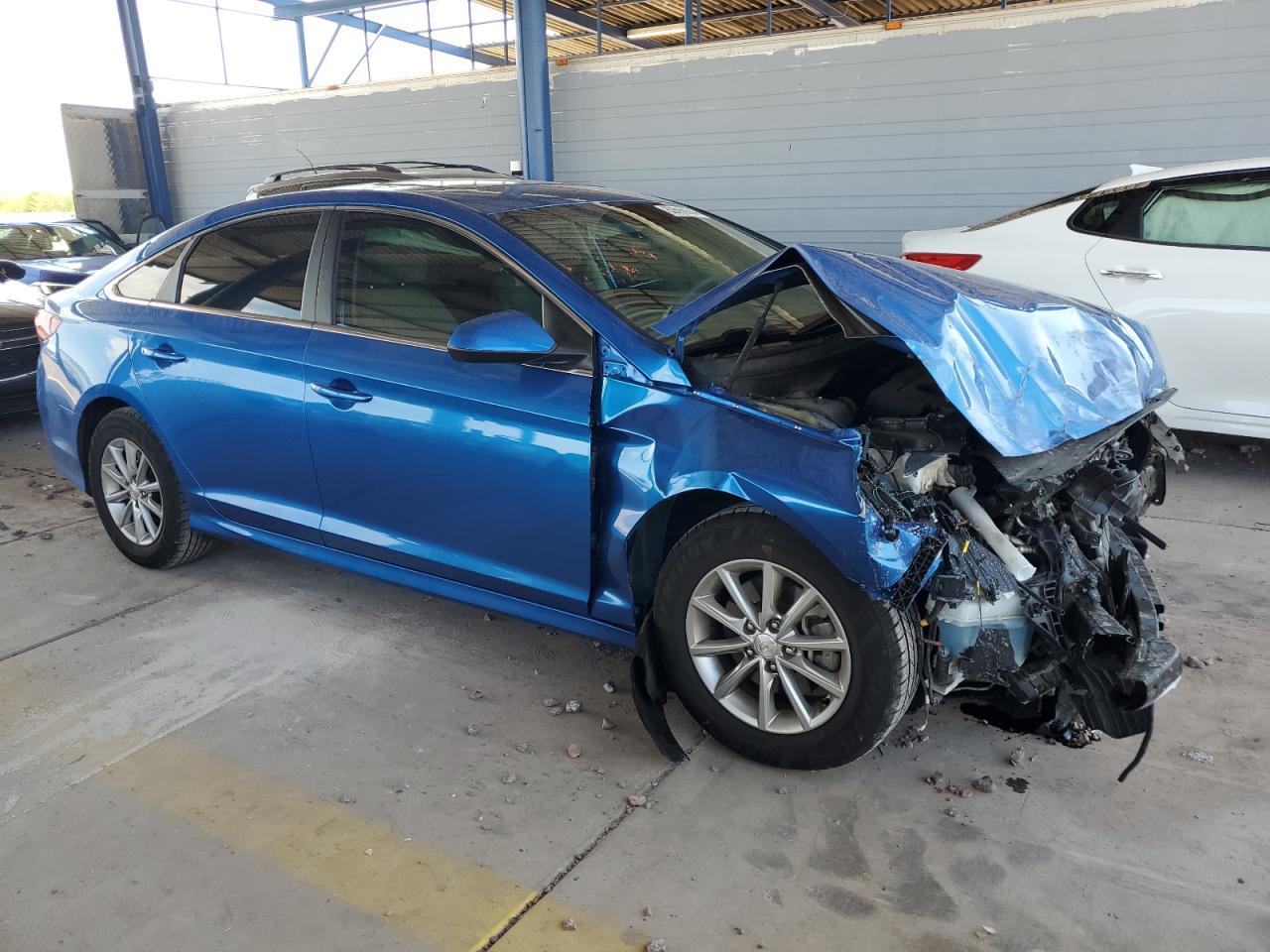 2019 Hyundai Sonata VIN 5NPE24AF8KH783276 Copart auction photo, front end / side damage thumbnail 4
