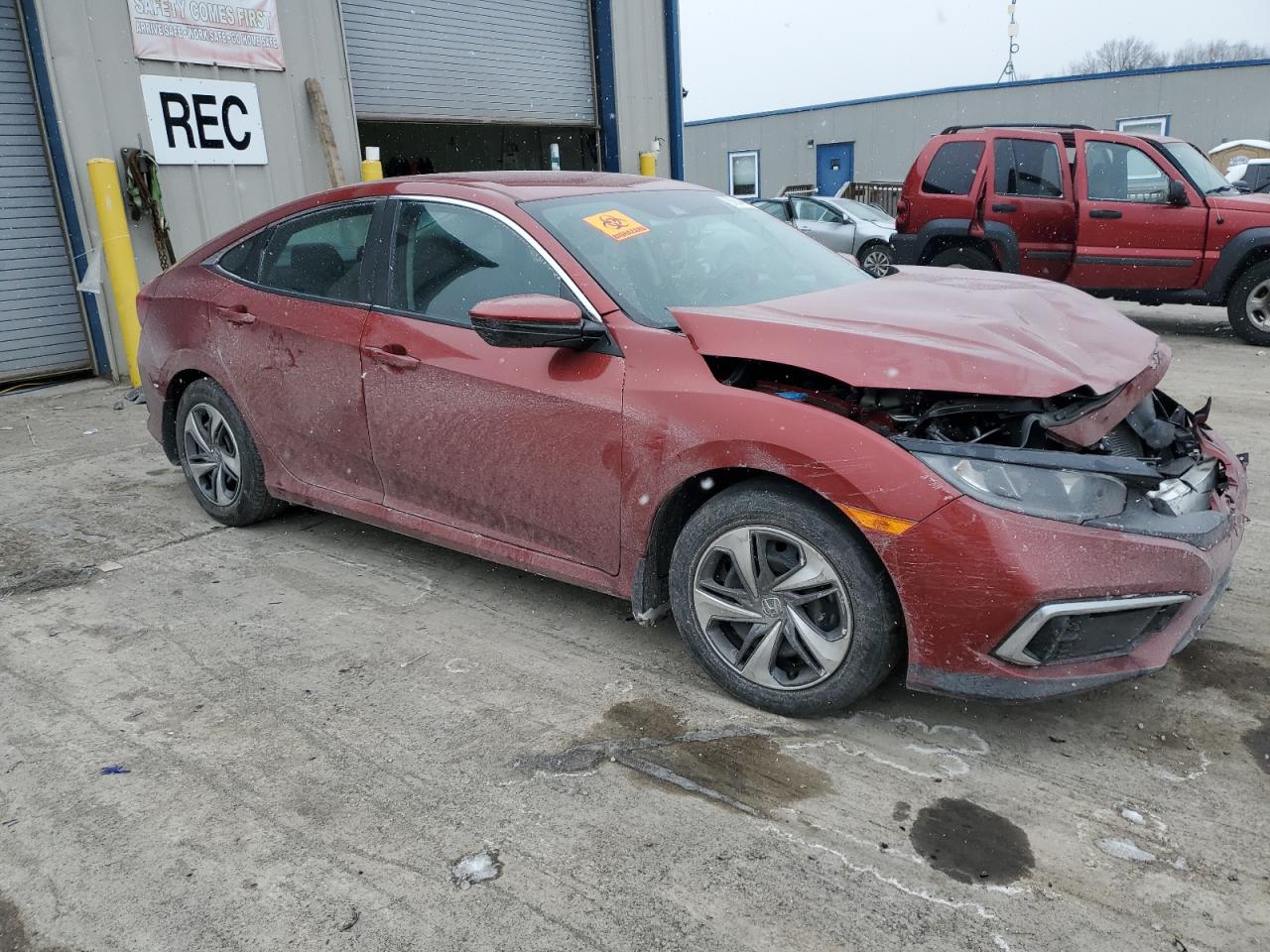 2020 Honda Civic VIN 2HGFC2F61LH566808 Copart auction photo, front end / side damage thumbnail 4