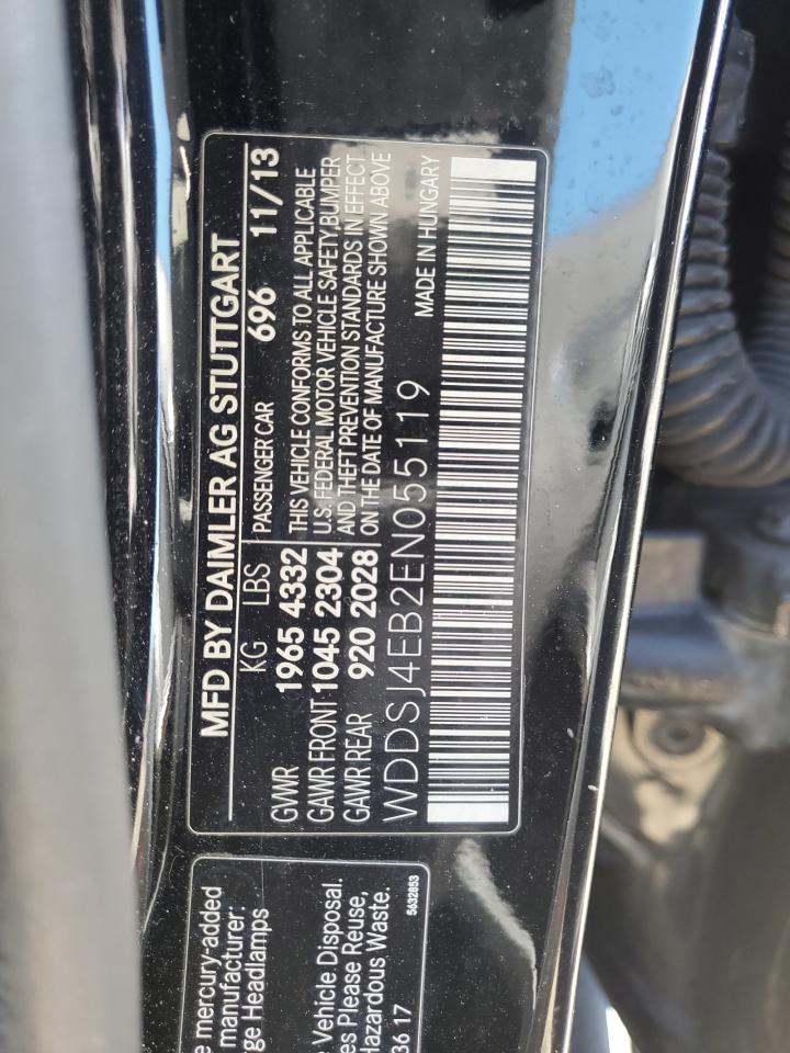 2014 Mercedes-Benz CLA-klasse VIN WDDSJ4EB2EN055119 Copart auction photo, front end / minor dent/scratches damage thumbnail 14