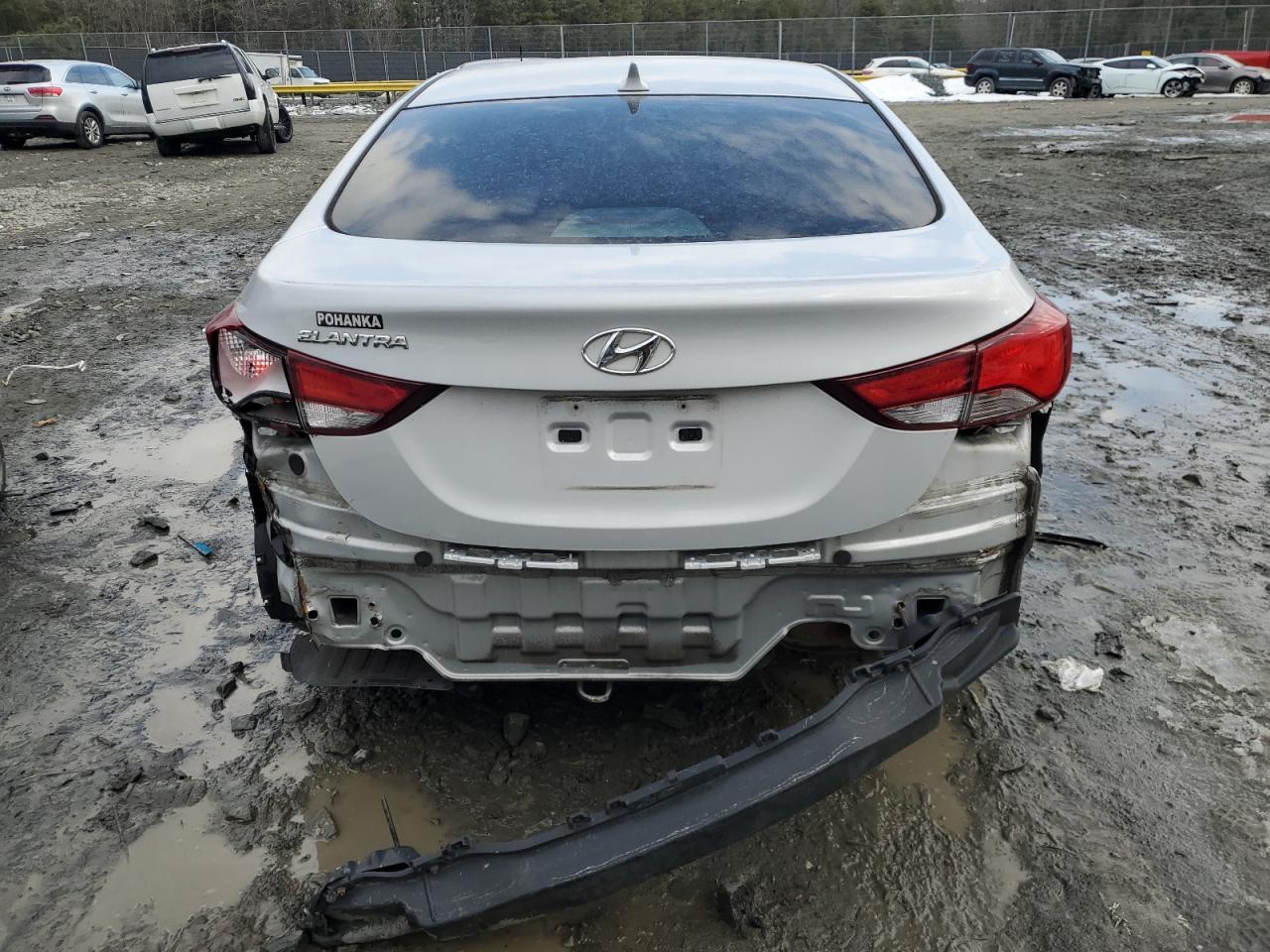 2015 Hyundai Elantra VIN KMHDH4AE0FU454645 Copart auction photo, side / rear end damage thumbnail 6