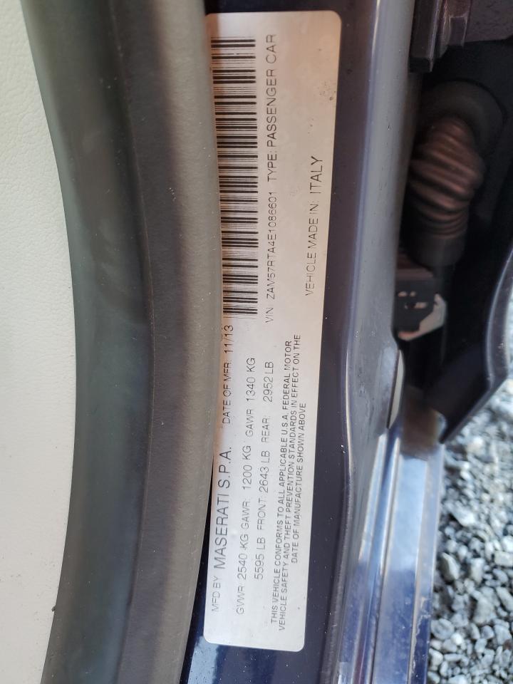 2014 Maserati Ghibli VIN ZAM57RTA4E1086601 Copart auction photo, front end / rear end damage thumbnail 14