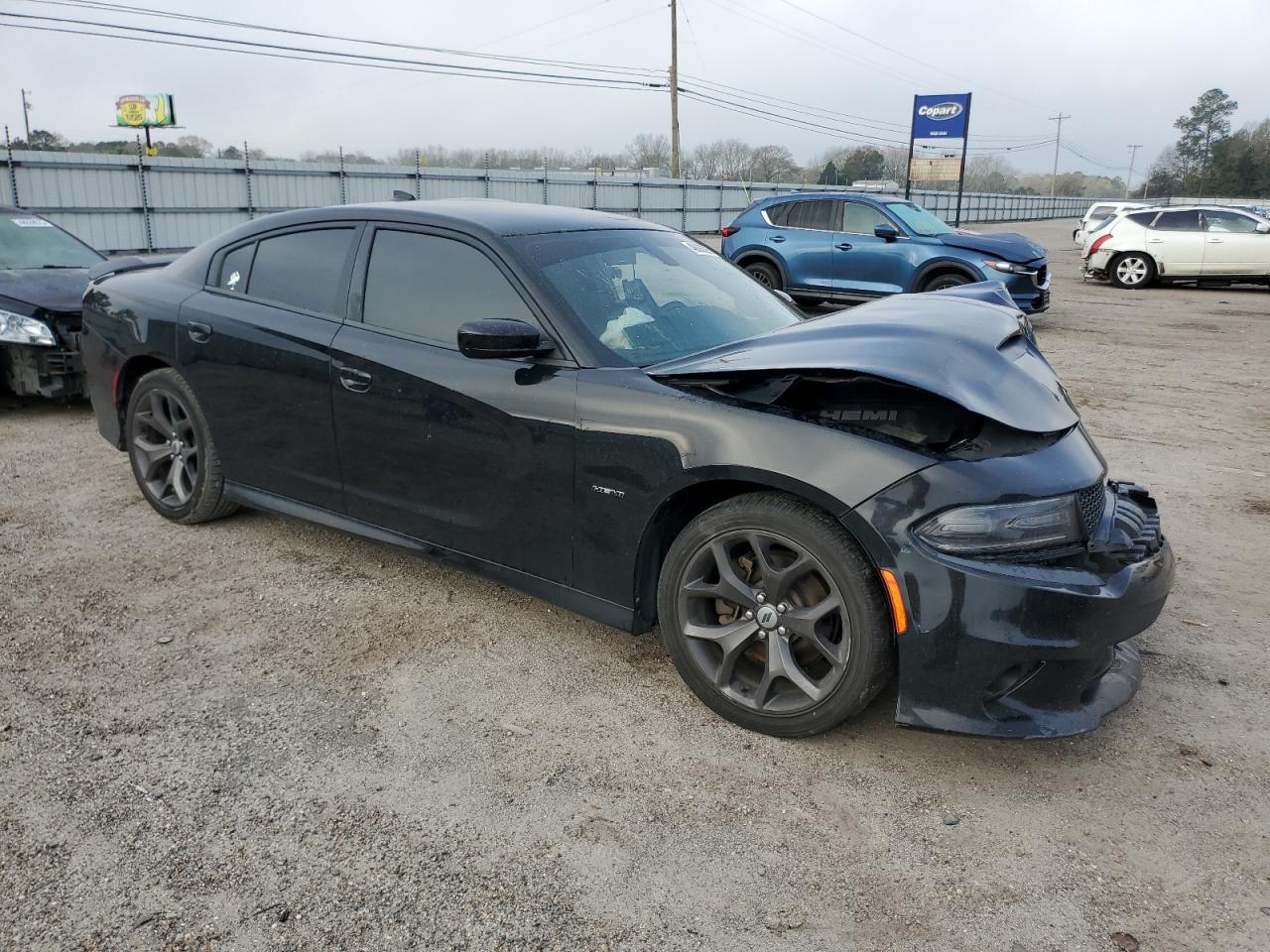2019 Dodge Charger VIN 2C3CDXCT5KH742915 Copart auction photo, front end / side damage thumbnail 4