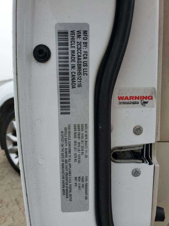 2021 Chrysler 300 VIN 2C3CCAAG8MH512116 Copart auction photo, rear end / side damage thumbnail 13