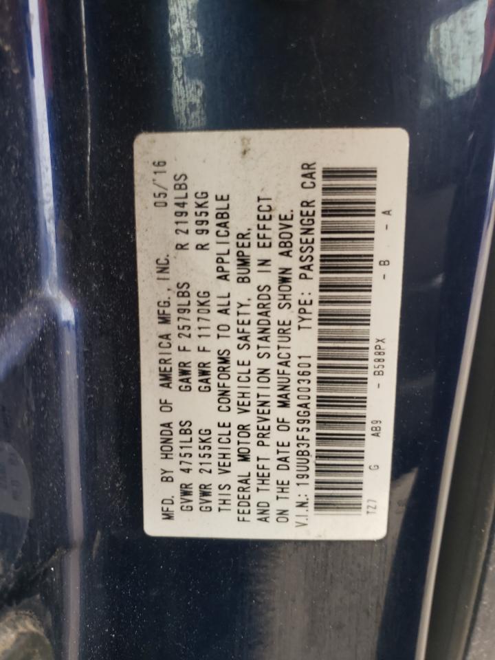 2016 Acura TLX VIN 19UUB3F59GA003601 Copart auction photo, front end damage thumbnail 14