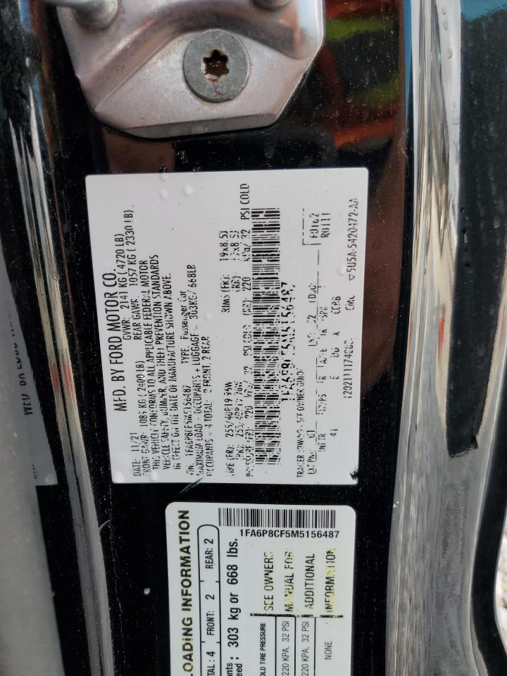 2021 Ford Mustang VIN 1FA6P8CF5M5156487 Copart auction photo, front end damage thumbnail 13