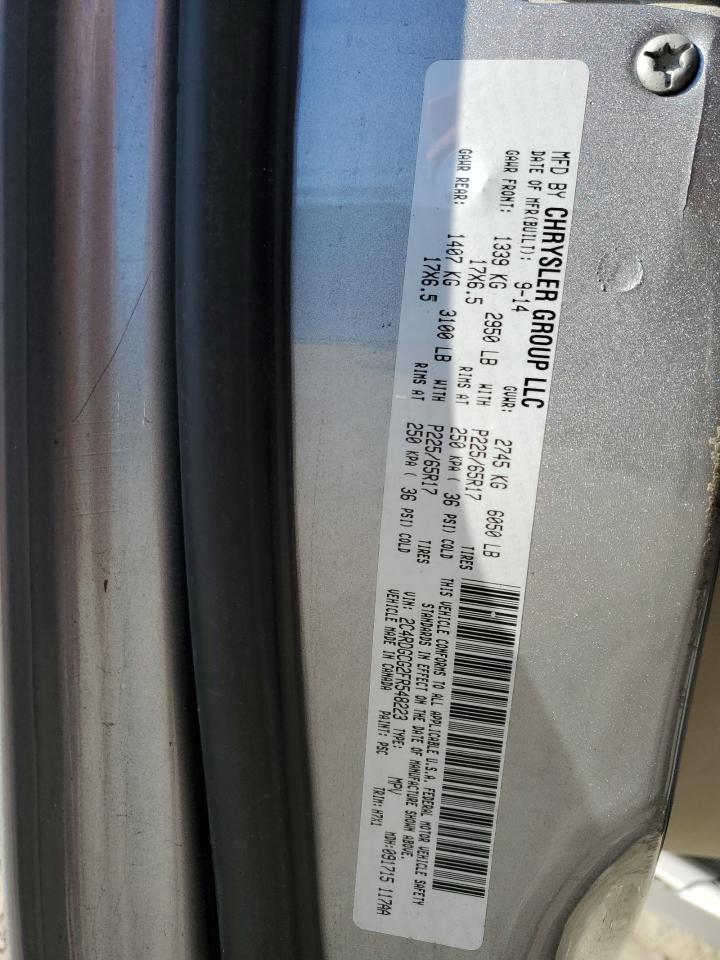 2015 Dodge Caravan VIN 2C4RDGCG2FR548223 Copart auction photo, all over damage thumbnail 15