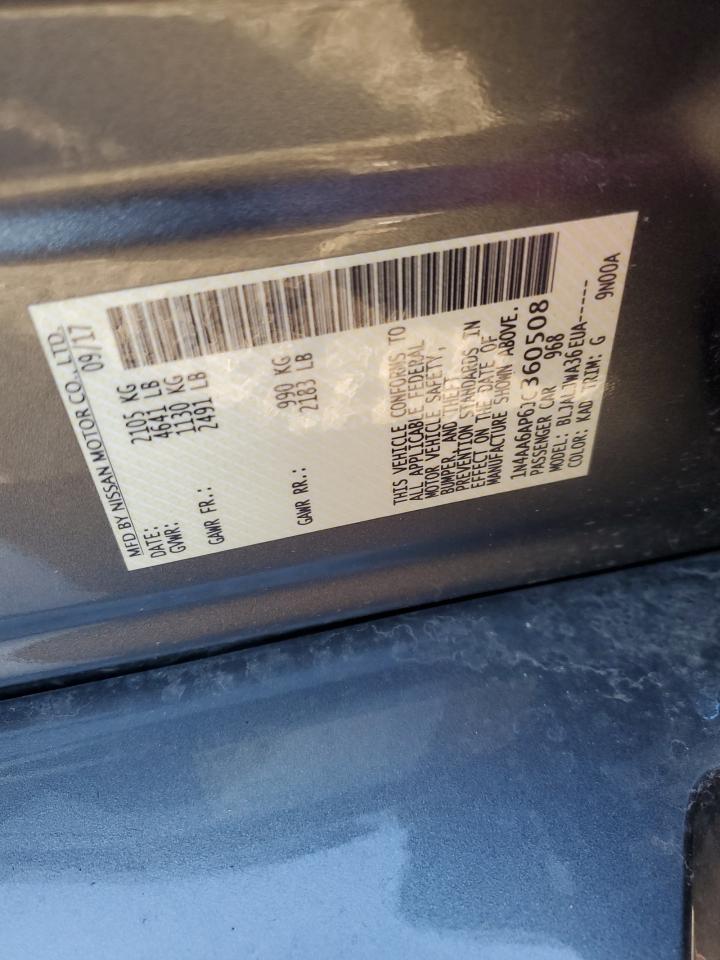 2018 Nissan Maxima VIN 1N4AA6AP6JC360508 Copart auction photo, all over damage thumbnail 14