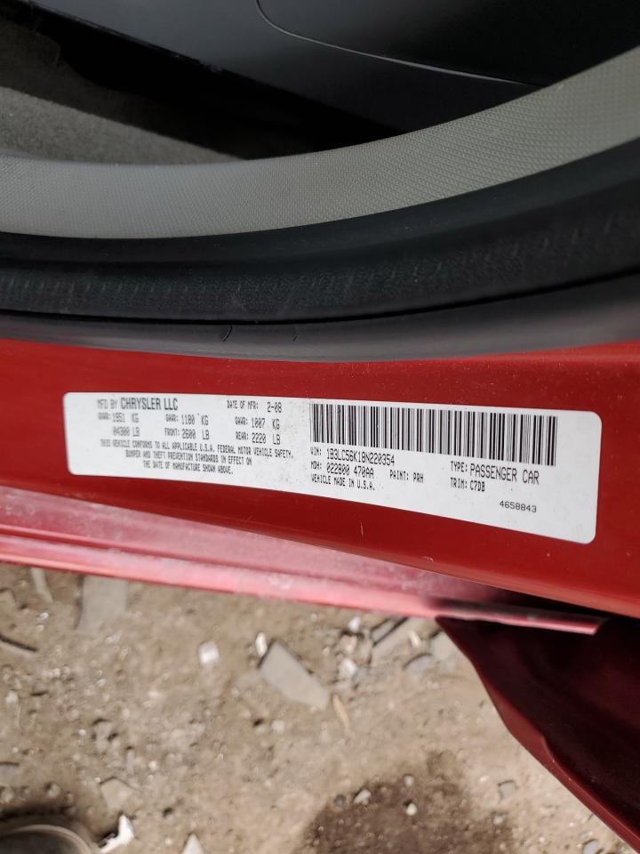 2008 Dodge Avenger VIN 1B3LC56K18N220354 Copart auction photo, front end damage thumbnail 12