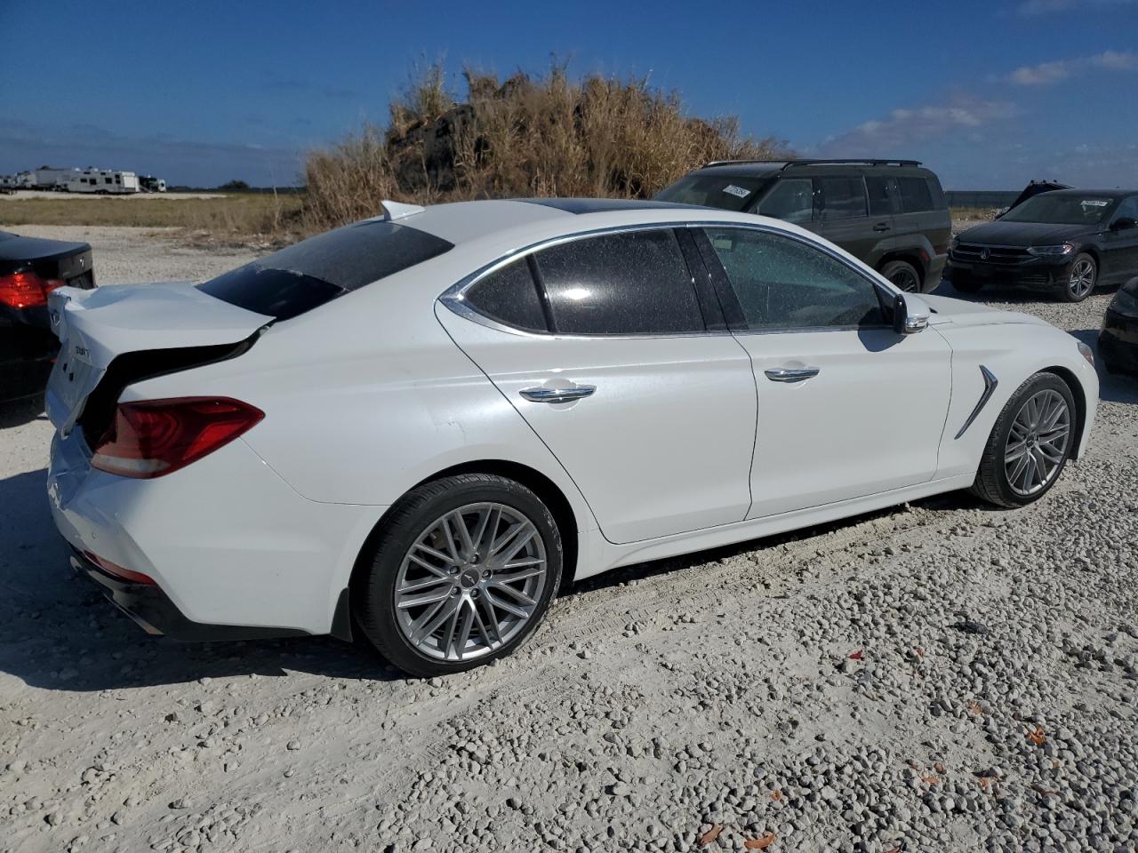 2020 Genesis G70 VIN KMTG34LA0LU059887 Copart auction photo, rear end damage thumbnail 3