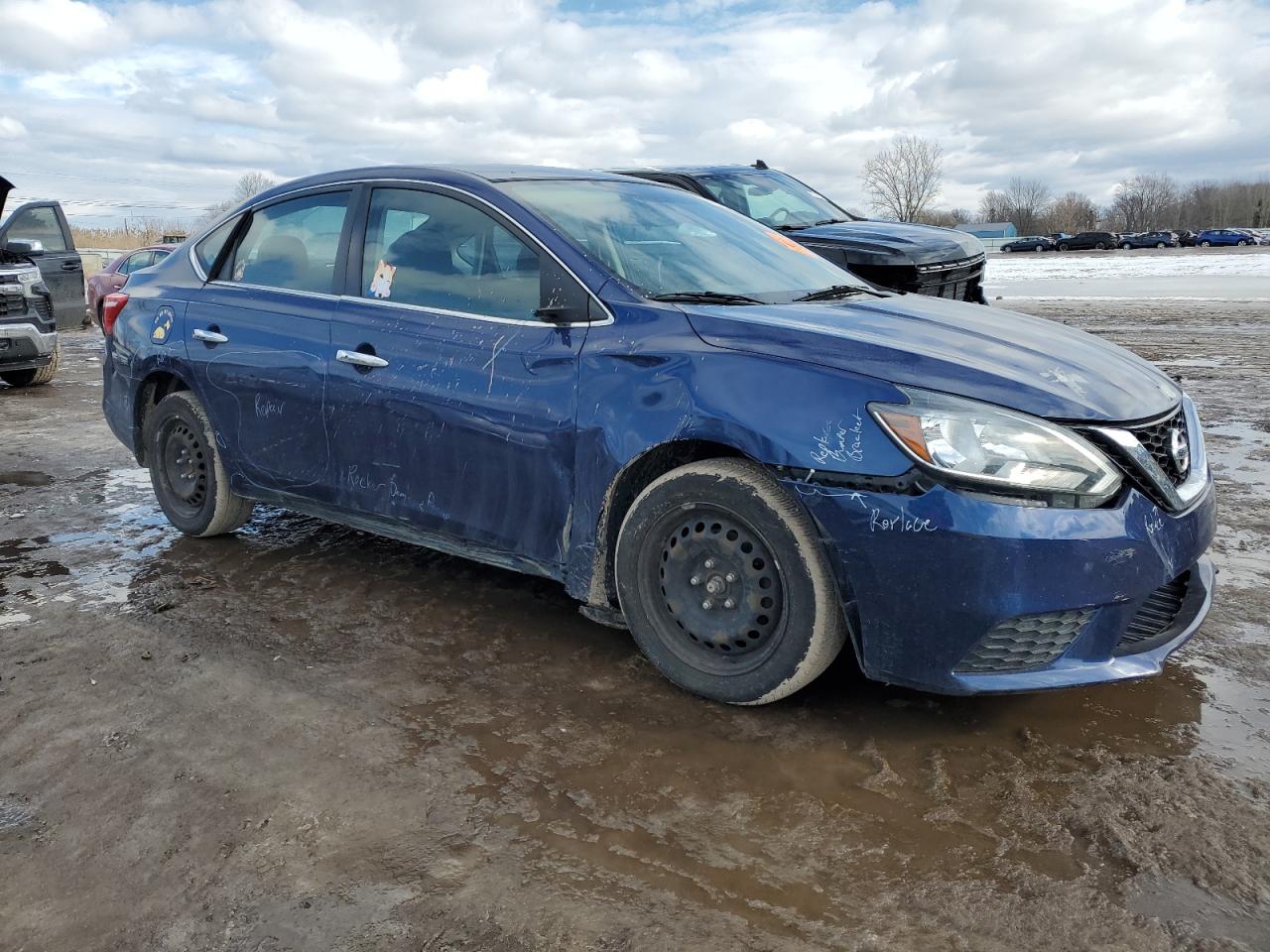 2016 Nissan Sentra VIN 3N1AB7AP1GY334933 Copart auction photo, side / front end damage thumbnail 4