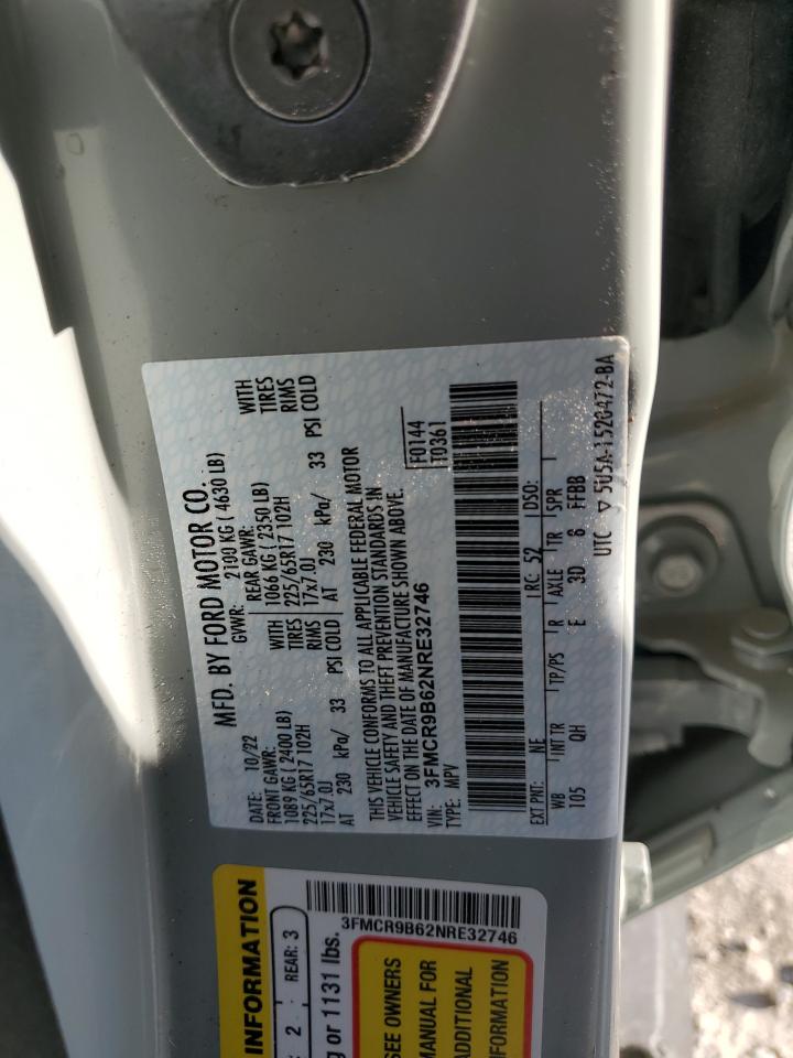 2022 Ford Bronco VIN 3FMCR9B62NRE32746 Copart auction photo, all over / undercarriage damage thumbnail 13