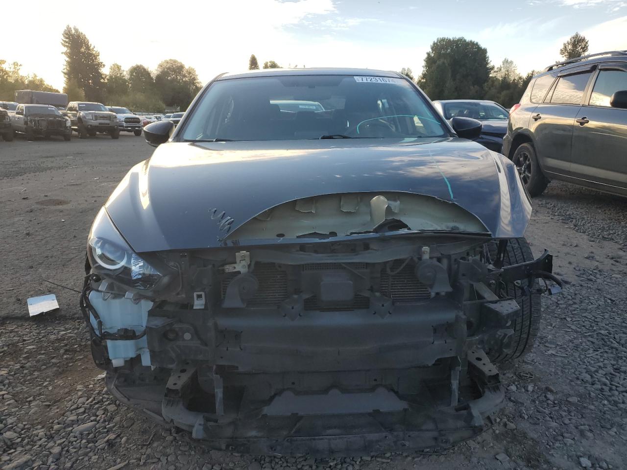2017 Mazda 3 VIN 3MZBN1K75HM100966 Copart auction photo, front end / side damage thumbnail 5