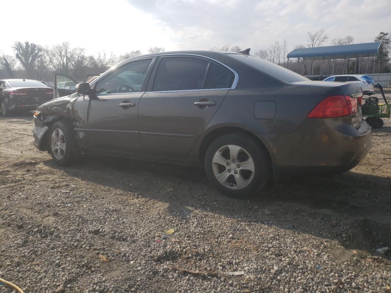 2009 KIA Optima VIN KNAGE228X95348688 Copart auction photo, side / front end damage thumbnail 2