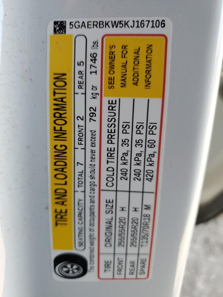 2019 Buick Enclave VIN 5GAERBKW5KJ167106 Copart auction photo, front end damage thumbnail 14