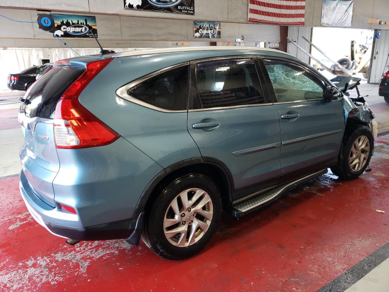 2015 Honda CR-V VIN 5J6RM4H71FL050038 Copart auction photo, front end / top/roof damage thumbnail 3