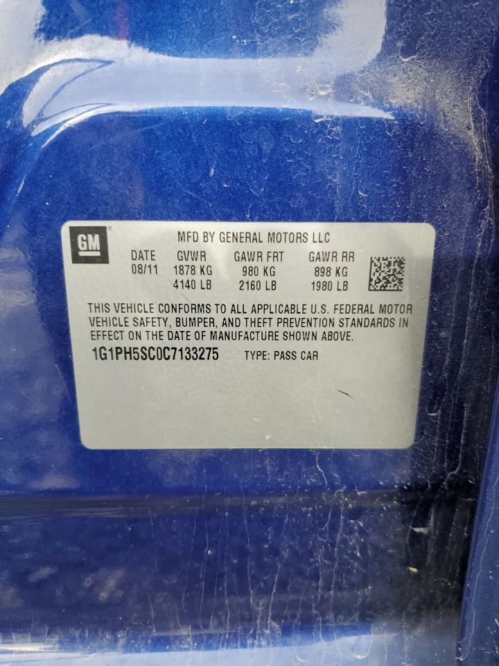 2012 Chevrolet Cruze VIN 1G1PH5SC0C7133275 Copart auction photo, side damage thumbnail 14