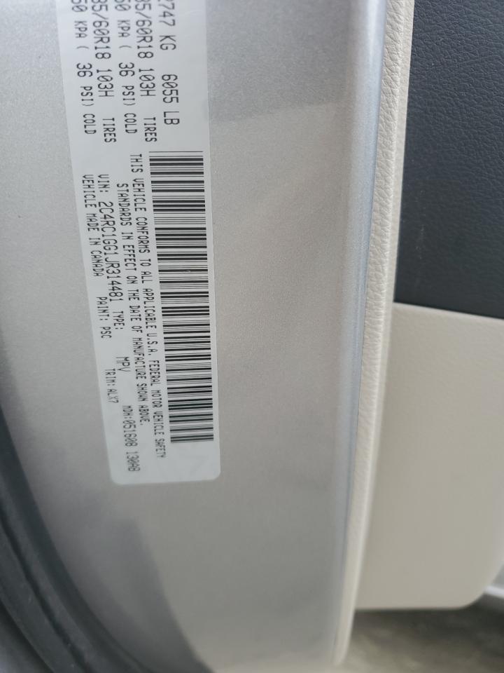 2018 Chrysler Pacifica VIN 2C4RC1GG1JR314481 Copart auction photo, front end damage thumbnail 12