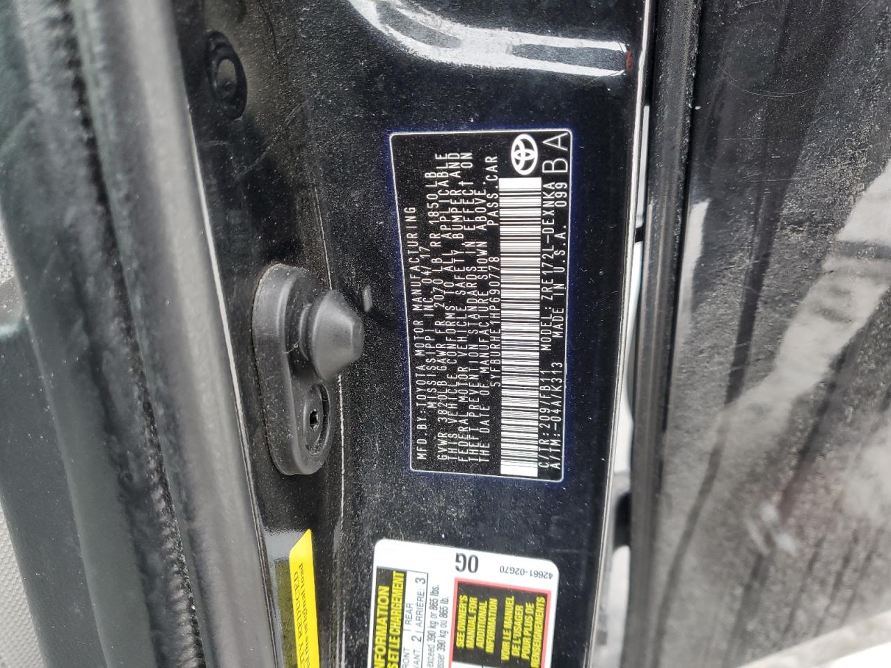 2017 Toyota Corolla VIN 5YFBURHE1HP690778 Copart auction photo, front end damage thumbnail 12