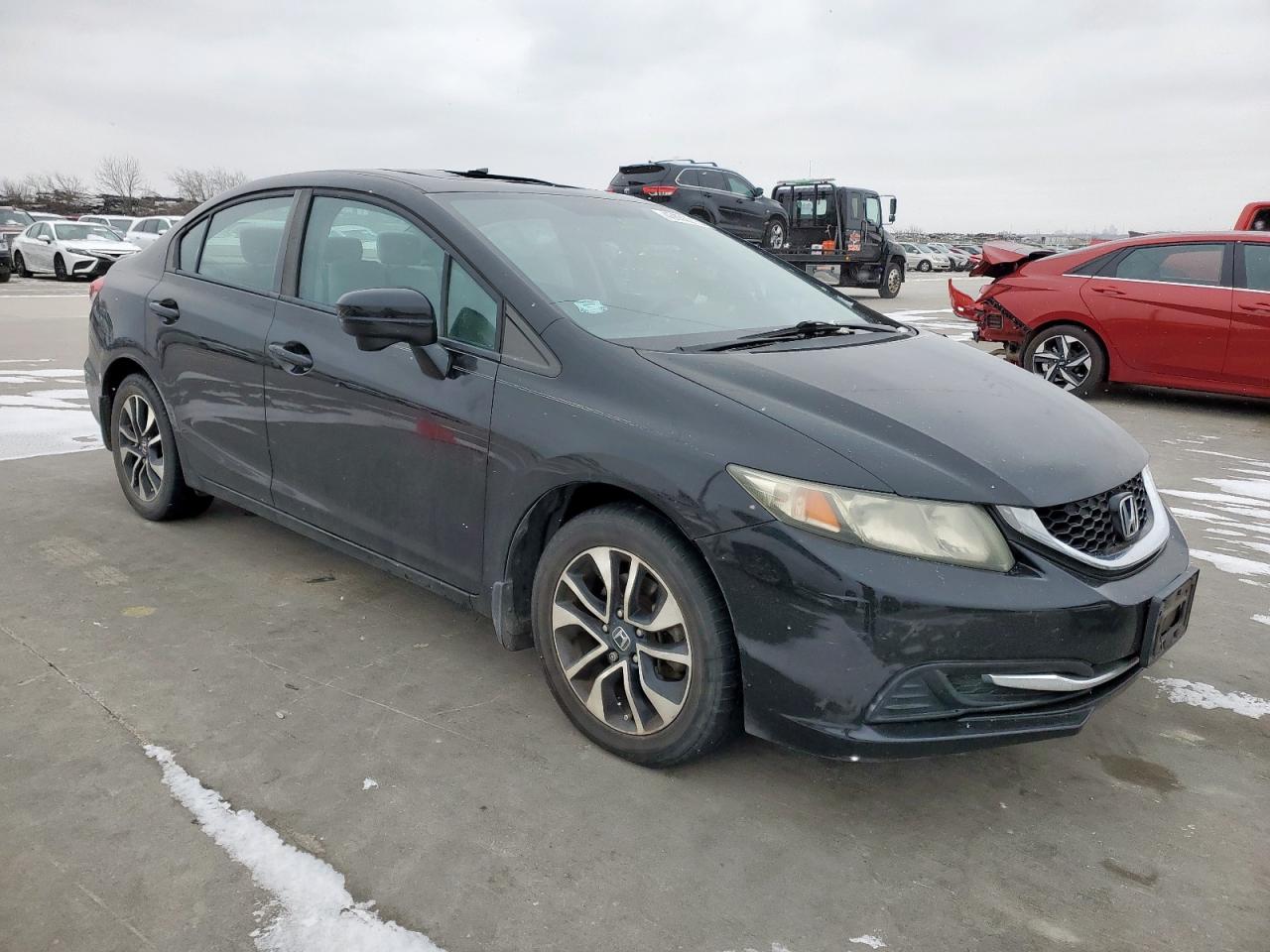 2015 Honda Civic VIN 19XFB2F88FE099227 Copart auction photo, top/roof damage thumbnail 4