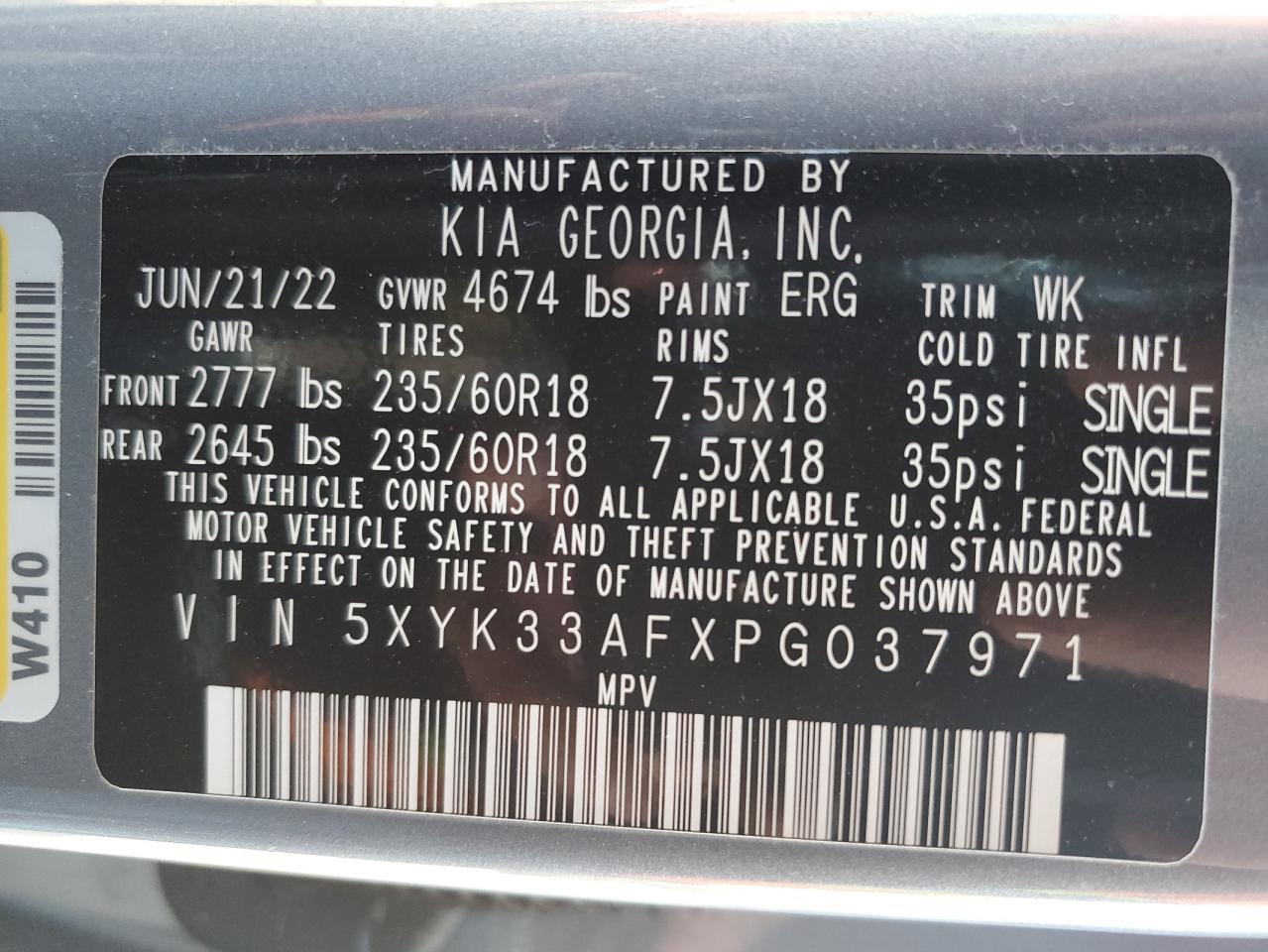 2023 KIA Sportage VIN 5XYK33AFXPG037971 Copart auction photo, front end damage thumbnail 13
