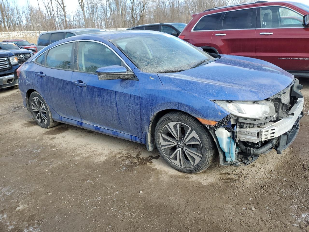 2018 Honda Civic VIN 19XFC1F39JE000130 Copart auction photo, front end / side damage thumbnail 4