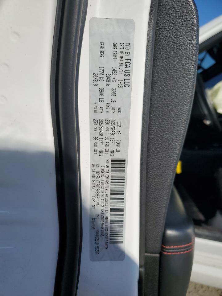 2016 Dodge Durango VIN 1C4SDJCT3GC308992 Copart auction photo, front end / side damage thumbnail 14