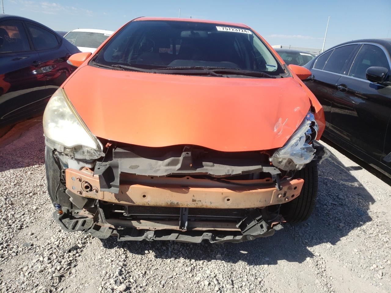 2012 Toyota Prius VIN JTDKDTB39C1020185 Copart auction photo, front end damage thumbnail 5