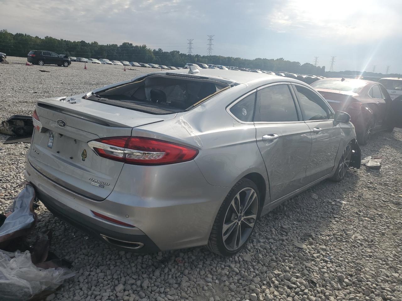2020 Ford Fusion VIN 3FA6P0D96LR132981 Copart auction photo, front end / side damage thumbnail 3
