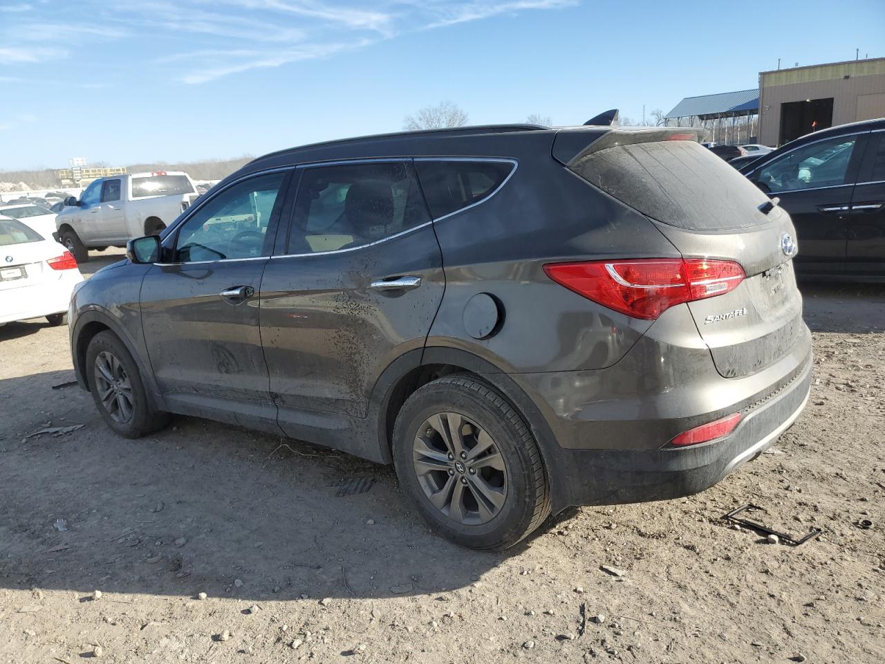 2014 Hyundai Santa Fe VIN 5XYZU3LB2EG186040 Copart auction photo, front end / vandalism damage thumbnail 2