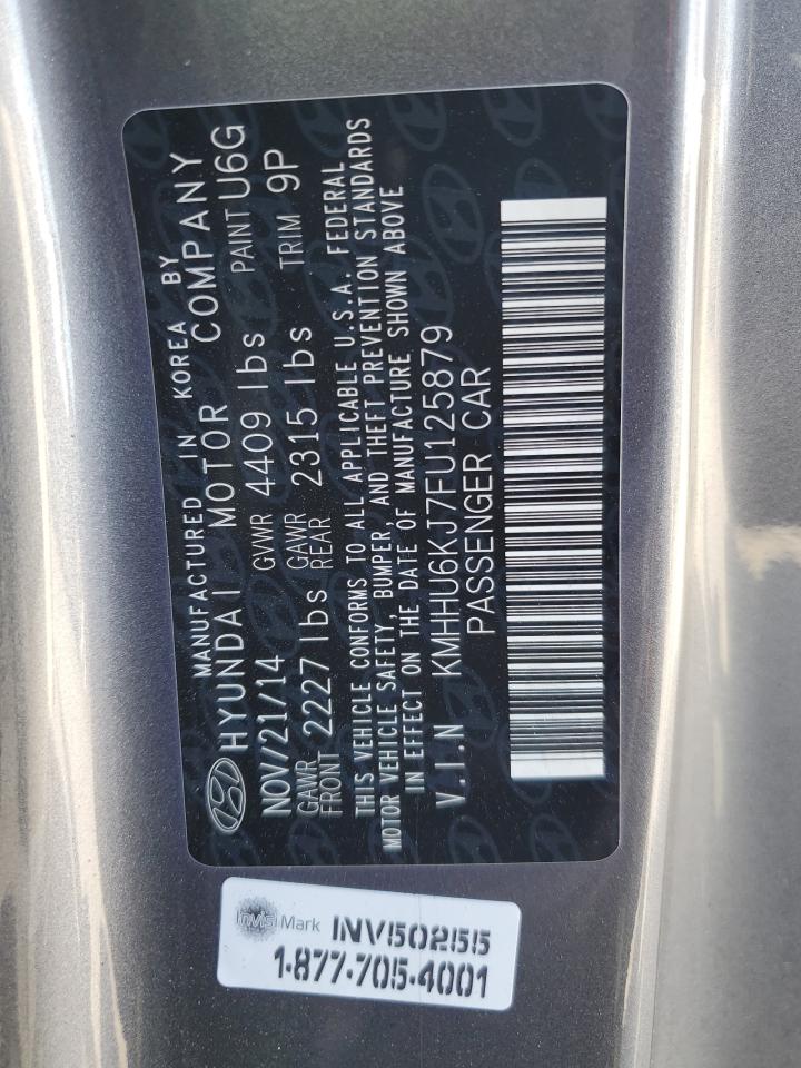2015 Hyundai Genesis VIN KMHHU6KJ7FU125879 Copart auction photo, front end damage thumbnail 12