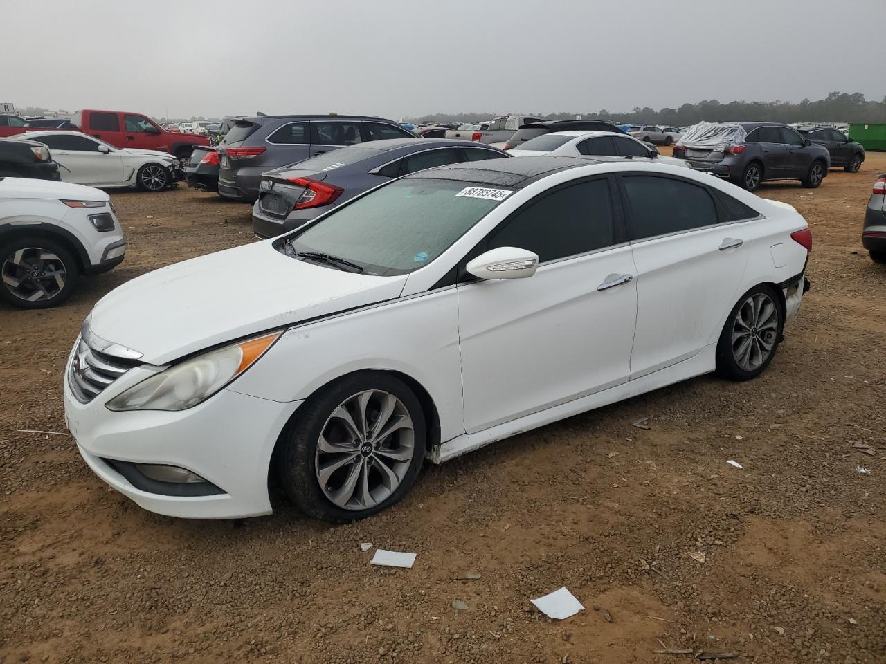 2014 Hyundai Sonata VIN 5NPEC4AB1EH830582 Copart auction photo, rear end / side damage thumbnail 2