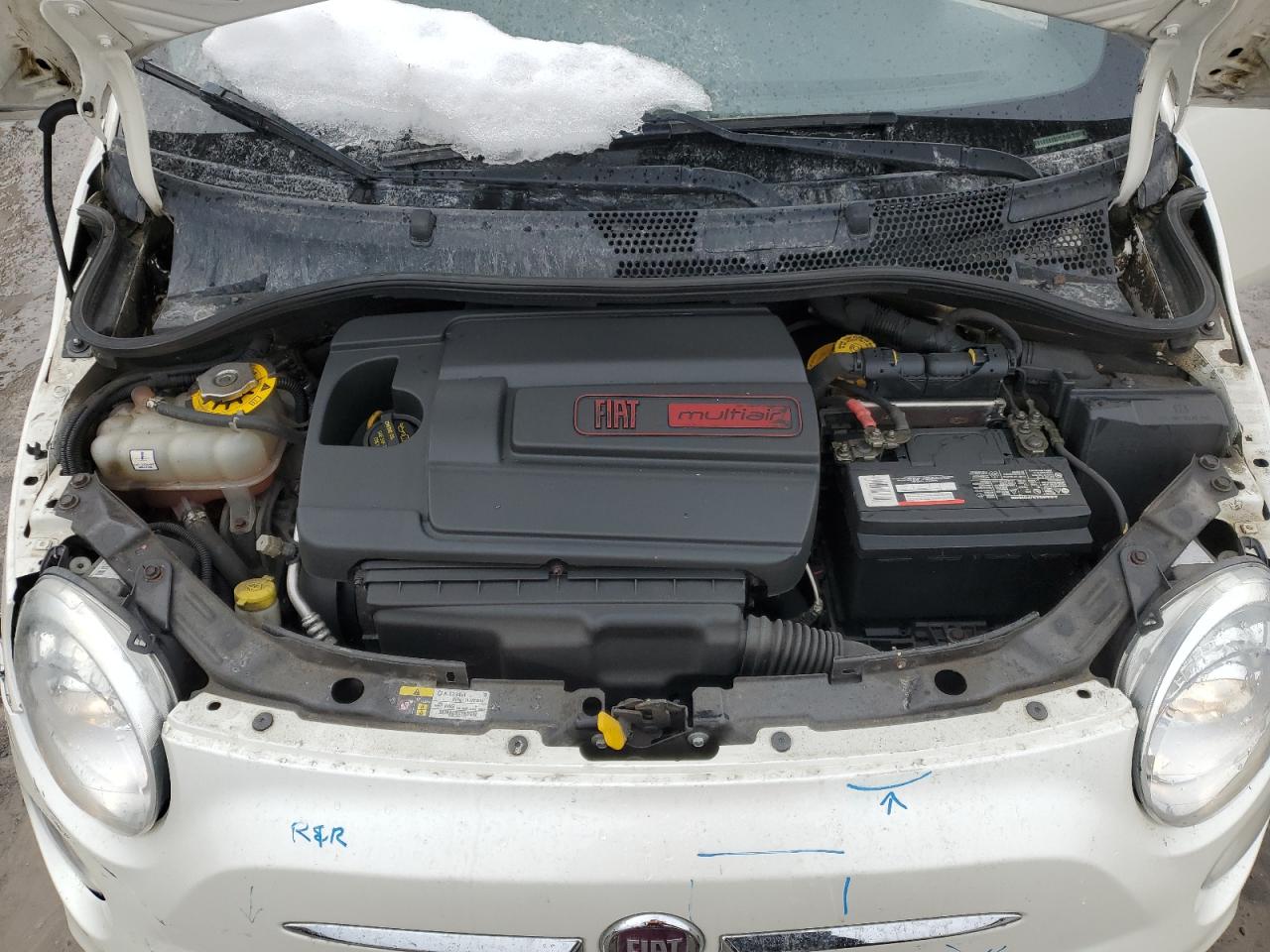 2015 Fiat 500 VIN 3C3CFFBR9FT537265 Copart auction photo, front end / undercarriage damage thumbnail 11