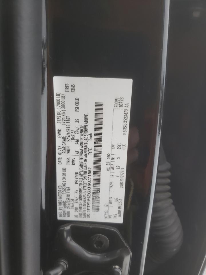 2017 Ford F-150 VIN 1FTEW1EGXHKC71552 Copart auction photo, minor dent/scratches damage thumbnail 14