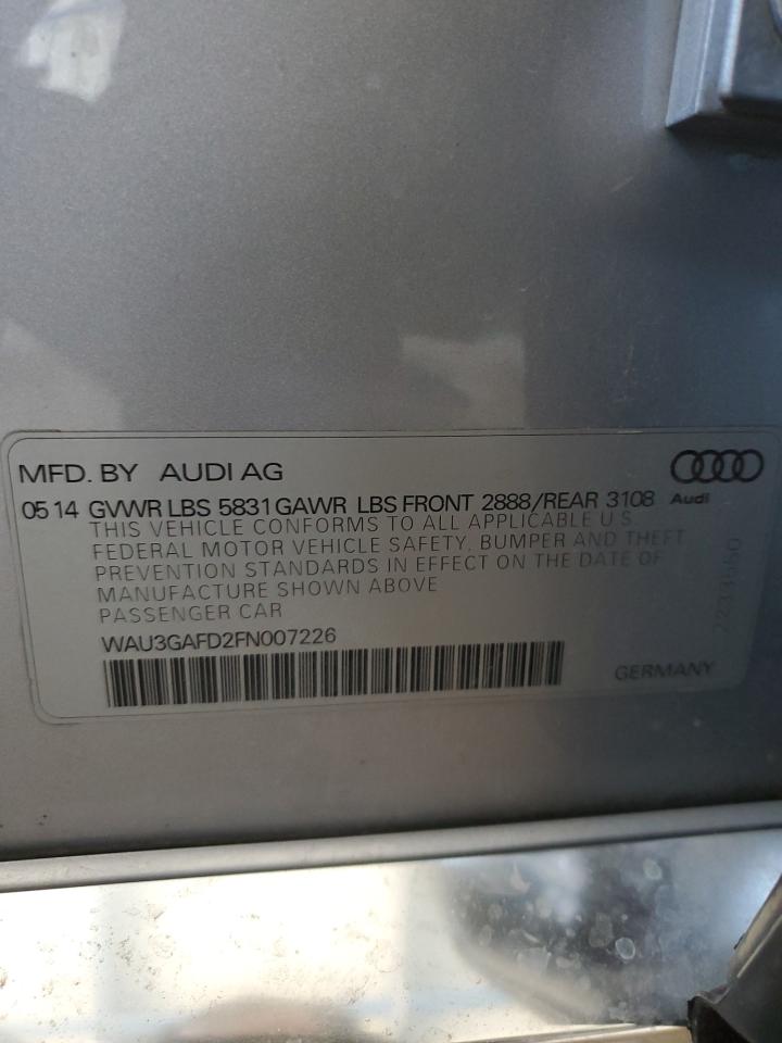 2015 Audi A8 VIN WAU3GAFD2FN007226 Copart auction photo, front end / undercarriage damage thumbnail 13