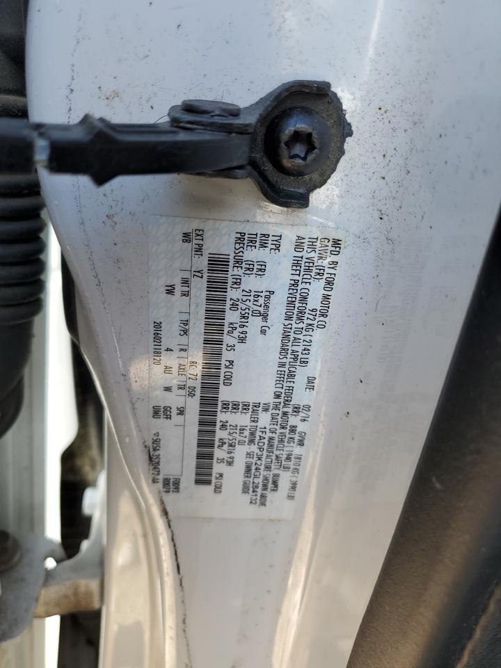 2016 Ford Focus VIN 1FADP3K24GL284132 Copart auction photo, rear end / front end damage thumbnail 12