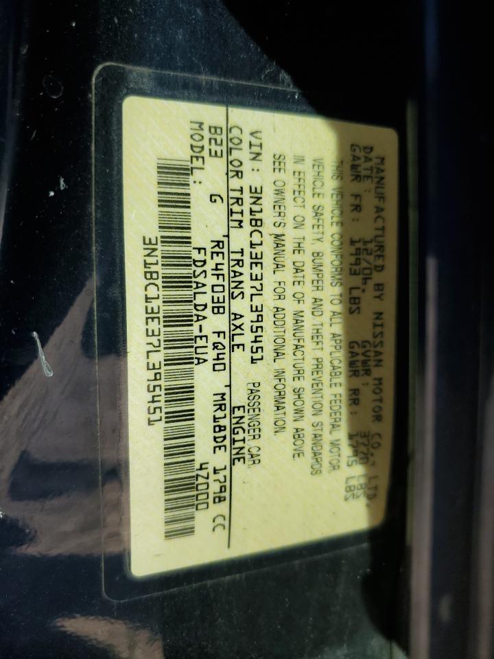 2007 Nissan Versa VIN 3N1BC13E37L395451 Copart auction photo, side / minor dent/scratches damage thumbnail 12