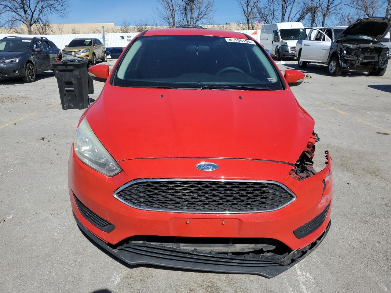 2016 Ford Focus VIN 1FADP3F2XGL255535 Copart auction photo, front end / side damage thumbnail 5
