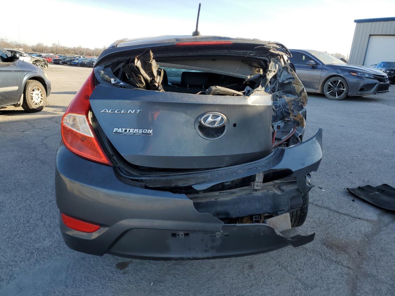 2013 Hyundai Accent VIN KMHCU5AE4DU078641 Copart auction photo, all over / frame damage damage thumbnail 6