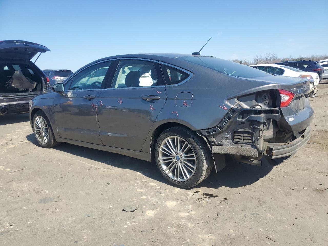 2014 Ford Fusion VIN 3FA6P0H90ER308808 Copart auction photo, side / rear end damage thumbnail 2