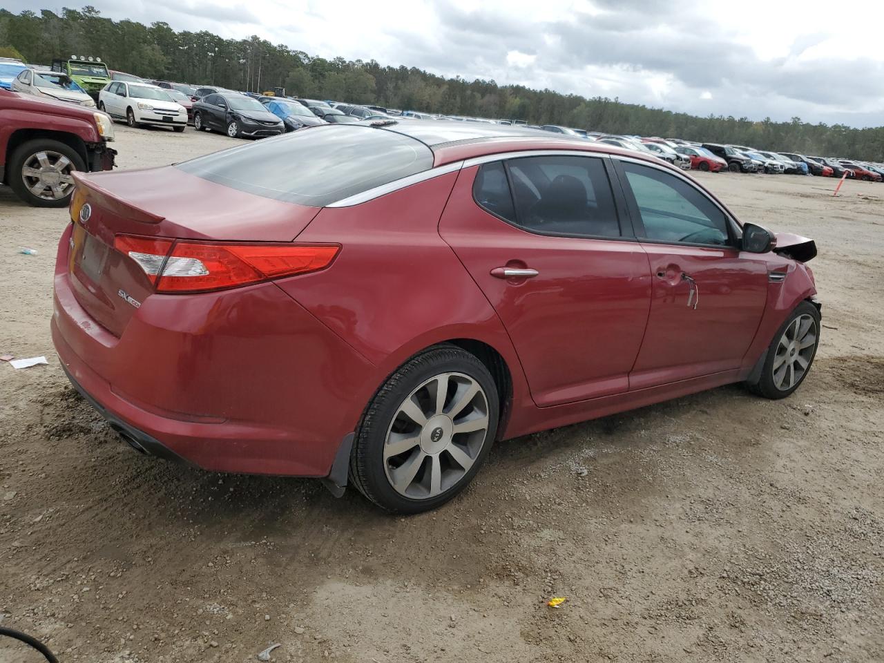 2012 KIA Optima VIN 5XXGR4A62CG052652 Copart auction photo, front end damage thumbnail 3