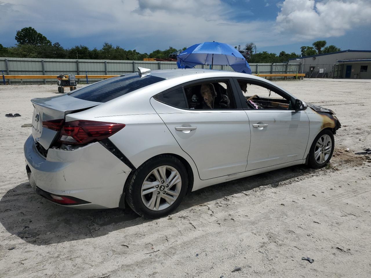 2019 Hyundai Elantra VIN 5NPD84LF0KH465529 Copart auction photo, burn damage thumbnail 3
