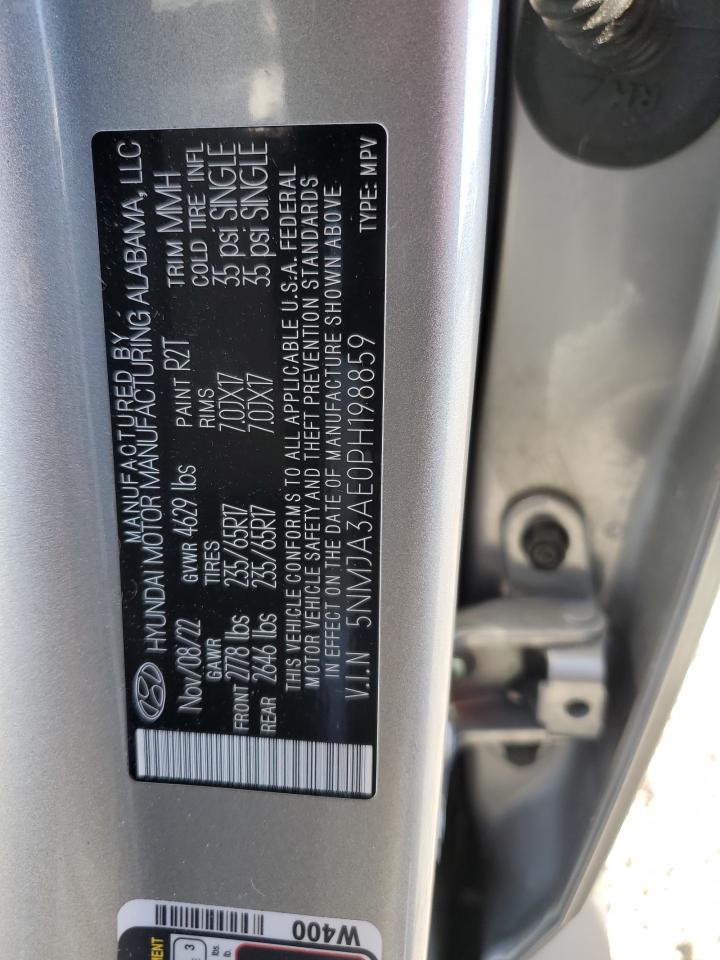2023 Hyundai Tucson VIN 5NMJA3AE0PH198859 Copart auction photo, front end damage thumbnail 14