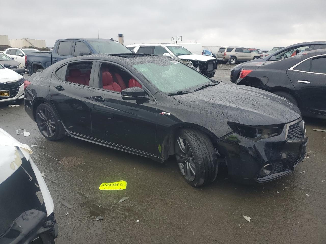 2019 Acura TLX VIN 19UUB1F68KA004146 Copart auction photo, vandalism damage thumbnail 4