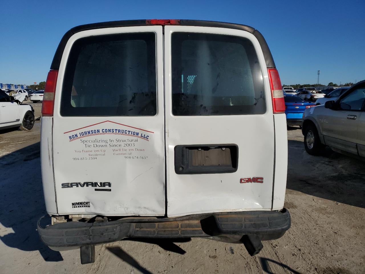 2016 GMC Savana VIN 1GTW7AFF9G1902383 Copart auction photo, rear end damage thumbnail 6