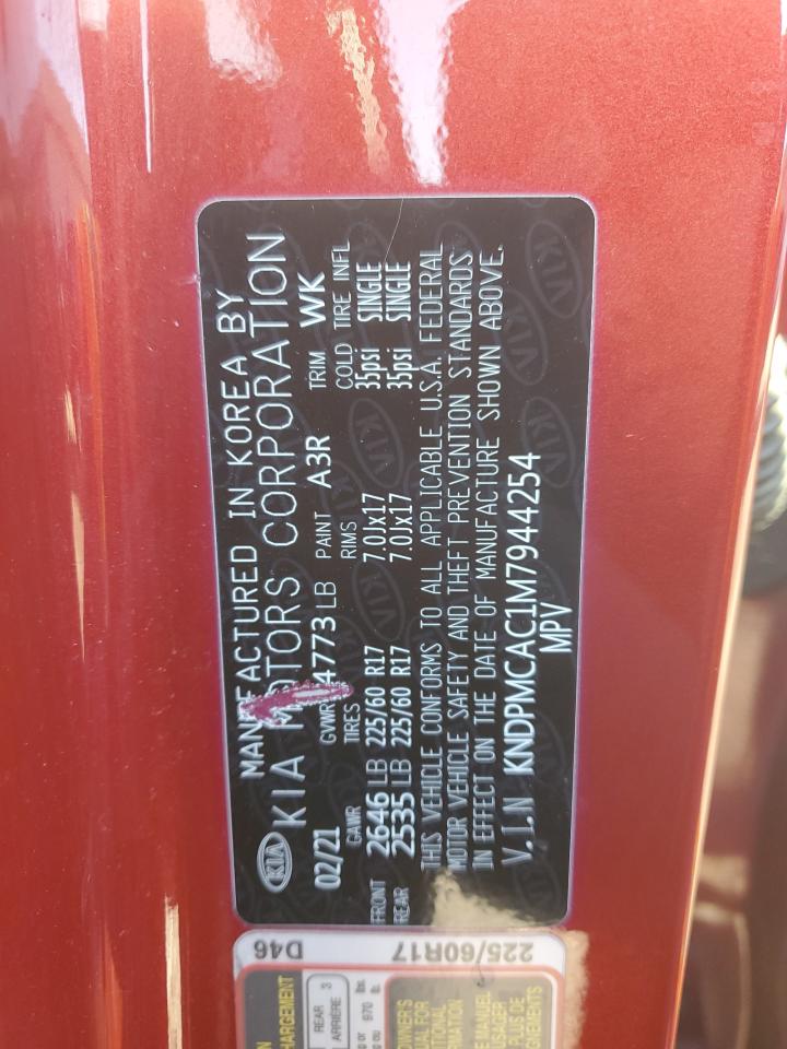 2021 KIA Sportage VIN KNDPMCAC1M7944254 Copart auction photo, vandalism damage thumbnail 13