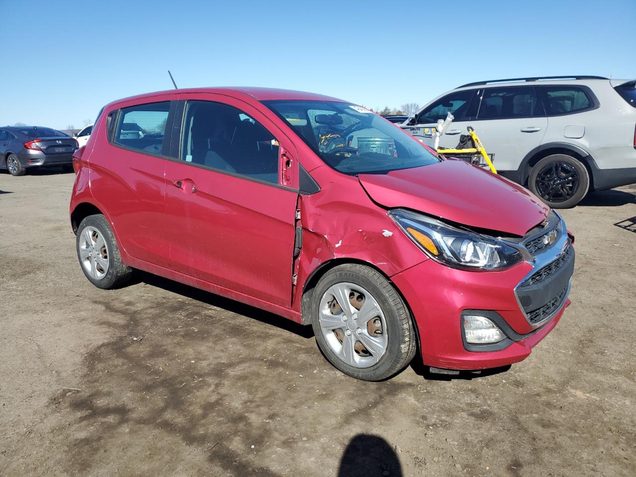 2020 Chevrolet Spark VIN KL8CB6SA4LC422767 Copart auction photo, front end / side damage thumbnail 4