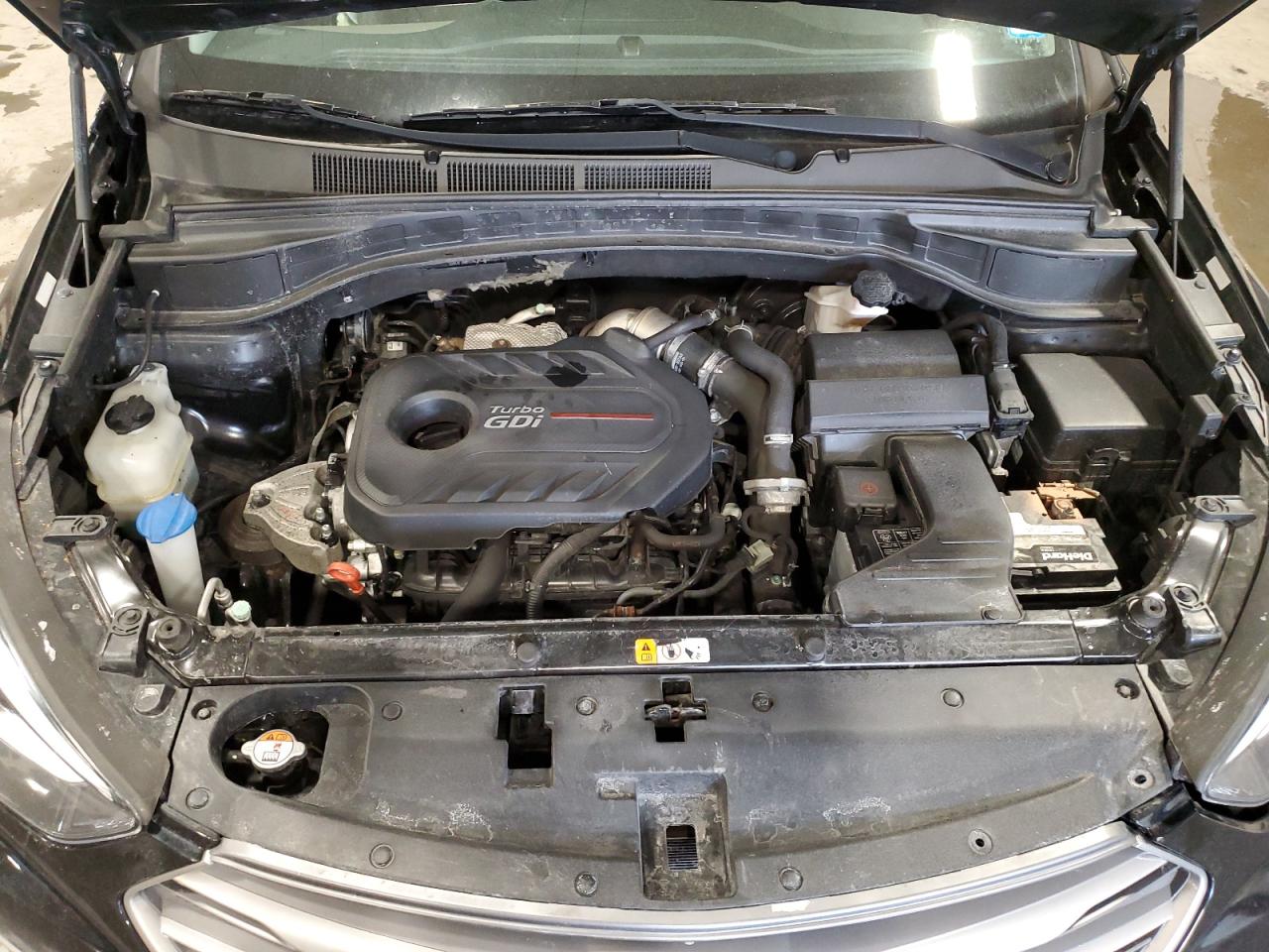 2018 Hyundai Santa Fe VIN 5XYZUDLA2JG516377 Copart auction photo, front end / top/roof damage thumbnail 14